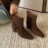 Elegantes Botas Vaqueras Western para Mujer, Novedad Otoño/Invierno 2026, Botines Versátiles de Ante Suave, que Aumentan la Altura