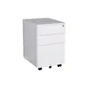 Gabinete Móvil de Acero Laminado en Frío Espesado Blanco de Apertura Lateral, Gabinete de Almacenamiento Bajo Escritorio Personalizable para Personal de Oficina con Tres Cajones y Cerradura