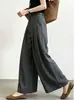 Pantalones de pierna ancha de alta gama, estilo europeo moderno, para principios de otoño de 2026, con un diseño fluido, de nicho, cintura alta, corte para figura de pera, efecto adelgazante y estilo casual