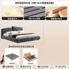 Cama Simple de Tela Dormitorio Principal Doble Respaldo Tapicería Suave Cama Doble Suelo Italiano Tela de Algodón Lino Cama Grande Cama Doble para el Hogar