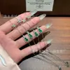 Venta al por mayor del fabricante: Pulsera de Jade Verde Natural Xiaohongshu con Incrustaciones de Plata S925, Diseño Fresco y Sencillo