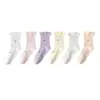 [100% Algodón] Calcetines Zhuji Estilo Primavera/Verano Algodón Puro Corte Holgado Sin Apretar Encaje Volante Largos para Mujer Venta al por Mayor