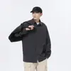 Camisa de Manga Comprida Masculina Primavera e Outono Nova Moda Versátil Cor Sólida Bonita Casual Solta Camisa Cardigan Jaqueta