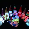Muñeco de nieve de cristal blanco navideño Luz LED a batería Decoración de regalo Colgante con bola acrílica luminosa de dibujos animados