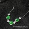 Al por mayor motor gas hielo a través de calcedonia verde plateada pulsera de lujo con diamantes completos ágata pulsera para mujer joyería