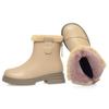 Botas Martin da Moda Espessas, Cor Sólida, Elegantes, Versáteis, Para Meia-idade, Forradas com Lã Grossa, Quentes