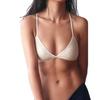 Bralette de algodón fino con espalda cruzada y copa triangular sin aro de acero, cómodo y transpirable, ropa interior de hilo ligero.