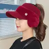 Nuevo Sombrero de Felpa con Orejas de Cuerno de Cordero para Protección Auditiva para Mujer Invierno Cálido Adelgazante Facial Sombrero de Lana de Piel Sintética de Visón Lindo Dulce