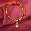 Pulsera de Cuerda Colorida del Festival del Bote del Dragón Pulsera Pequeña de Zongzi Cuerda para la Muñeca Joyería para el Primer Duanyang de los Niños Cuerda de Hilo Colorido Tejida a Mano Tendencia Nacional