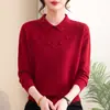 Elegantes tops de punto para primavera y otoño para mujeres de mediana edad, nueva colección 2026, suéteres finos para mujeres de mediana edad y mayores