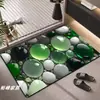 Alfombrilla absorbente de piso de tierra de diatomeas con estampado de guijarros 3D para baño y inodoro, alfombrilla para pies de secado rápido, alfombrilla antideslizante para entrada