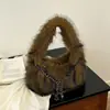 2026 Nuevo Otoño Hombro Único Felpa Estilo Simple Moderno de Moda Bolso Pequeño de Hombro Único Estilo de Mano para Llevar Debajo del Brazo