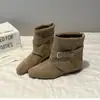Botines Chelsea Versátiles de Moda Temperamento Otoño Invierno Botines Cortos Retro Botas Adelgazantes para Mujer Nuevos 2026 Botas Punta Cuadrada
