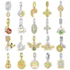 Yinziyun Original Plata de Ley S925 Chapada en Oro Joyería Accesorios Transfronterizo Corazón Abeja Pulsera DIY Cuentas