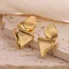 Pendientes de Personalidad de Venta Caliente Transfronterizos Aogu con Chapado en Oro de 18 Quilates, Diseño Geométrico Irregular, Pendientes de Acero Inoxidable a la Moda para Mujer