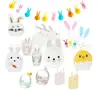 Juego de vajilla desechable de Pascua, plato de papel, vaso de papel, toalla de papel, cuerda, bandera, fiesta de cumpleaños infantil