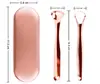Conjunto Raspador de Língua Aço Inoxidável Escova Limpadora de Revestimento da Língua Cuidado com o Hálito Raspador de Língua Utilizável dos Dois Lados Titânio Puro
