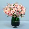 10 Cabezas de Crisantemo Rosa Decoración de Salón de Bodas Flores Artificiales Adornos para Sala de Estar del Hogar Flores Decorativas Flores de Seda Flores Falsas