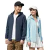 Ropa de Protección Solar de Alta Calidad para Parejas, Hombres y Mujeres, Chaqueta Ligera de Seda Helada Transpirable con Capucha para Verano, Protección UV para Exteriores