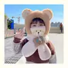 Nuevos Gorros de Invierno para Mujer, Lindos Gorros de Oso para Niños, Gorros de Punto Estilo Coreano, Gorros de Lana Gruesos de Terciopelo Cálidos Venta al por Mayor