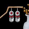 Pendientes con borlas de plata estilo étnico Miao, pendientes con borlas de turquesa bohemios, pendientes con atracciones turísticas de minorías étnicas
