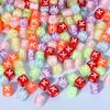A-Z Cubos Transparentes 6*6 Letras Individuales Cuentas DIY Accesorios para Joyería Cuentas Inglesas de Colores Educativas para Niños Sueltas