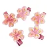 Pinza para el pelo de Flor de Cerezo Rosa para Mujer, Pinza Pequeña para Trenza de Cola de Caballo Lateral, Pinza de Pico de Pato Linda para Flequillo, Accesorio para el Cabello