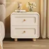 Mesita de noche francesa madera maciza blanca hogar dormitorio 2026 nuevo gama alta lujo ligero pequeño estilo crema mesita de noche