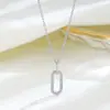 Collar de Plata de Ley S925 Geométrico de Doble Anillo Versátil Incrustado de Diamantes Joyería de Nicho Elegante Cadena para Clavícula con Diamantes Accesorios de Moda para Mujeres