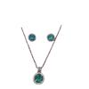 Aretes colgantes de circonita redonda de un quilate micro-incrustada transfronterizos europeos y americanos para mujer, collar de tesoro colorido, juego de dos piezas al por mayor