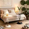 Elegante mesa de centro pequeña de hierro forjado estilo europeo para apartamento, mesa para sala de estar, mesita de noche para dormitorio, mesa redonda pequeña, mesa auxiliar para sofá