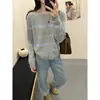 Suéter de Punto con Rayas para Mujer Otoño Chaqueta Cardigan Tejida Estilo Nuevo 2025 Ropa de Principios de Otoño Top