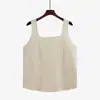 Chaleco de punto versátil adelgazante con cuello cuadrado para mujer talla grande estilo otoño 2026 para mujer talla grande camisola sin mangas capa base 21929