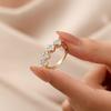 Nuevo Anillo de Flor Elegante para Mujer, Sencillo, Ligero y de Lujo, Incrustado con Circonita Anillo Abierto, Transmisión en Vivo de Popular Blogger, Mismo Estilo Venta al por Mayor
