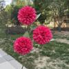 Crisantemo de una sola bola de 3 cabezas, simulación de salón de bodas, decoración de flores falsas para el hogar, venta al por mayor