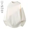 Suéter de Cuello Redondo para Hombre 2025 Nuevo Estilo Japonés Retro Color Sólido Versátil Camiseta Básica Invierno Holgado Versátil Sudadera de Punto