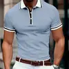 Moda Masculina Casual Transfronteriza Temu Estampado 3D Manga Corta Botones Polo Verano Nueva Fuente Fábrica Mayorista