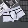 Novas Cuecas Boxer Masculinas de Algodão, Simples e Artísticas, Largas e Respiráveis, Cintura Média para Jovens Homens