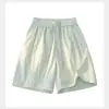Pantalones Cortos Sencillos de Color Sólido Sueltos para Hombre para Verano, Versátiles Pantalones de Longitud Media con Cordón para Deportes al Aire Libre
