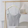 Camisola sexy de encaje de algodón puro con copas fijas incorporadas, cubre los lados del busto, moderna y se puede usar por fuera, con tirantes finos
