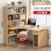 Escritorio de computadora de esquina, escritorio de estudiante de tablero de madera maciza, estantería para dormitorio, escritorio de esquina de combinación integrada simple