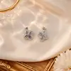 Colgante de trébol de cuatro hojas con diamantes completos, estilo vintage, resistente, colgante de circonita cúbica colorida, accesorios para collar y pulsera DIY, lujo ligero, flor tachonada de diamantes