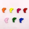 Botões de Flor de Ameixa Coloridos de Madeira 15/20mm em Estoque, Vários Acessórios de Roupa com Desenhos de Animais, 100/Pacote
