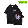 Camiseta Dizai de manga corta con cuello redondo y puntada periférica de animación, de algodón puro, para parejas, para bebé estrella, ropa de verano a juego.