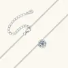 Collar de Moissanita con Forma de Pétalo de Moda Popular para Mujer, Cadena para Clavícula Versátil de Moda, Colgante de Plata de Ley S925 al por Mayor