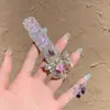 Horquilla de Mariposa de Ensueño con Borlas de Cristal, Pinza Bb para Mujer, Horquilla Estilo Dulce Coreano, Versátil para el Viaje Diario, Elegante Accesorio para el Cabello