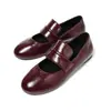 Sapatos rasos femininos retro estilo francês, novo modelo 2026, sapatos pequenos de couro para pés largos, sapatos Mary Jane baixos, sapatos femininos de tamanho grande com sola macia