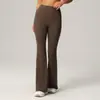 Calça Flare Cross-border Europeia e Americana Outono e Inverno Nova Calça Flare Feminina Cintura Alta Levanta Bumbum Modeladora Micro Flare Esportiva Yoga Fitness Calça Justa