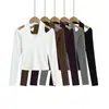 Camiseta Base de Manga Larga con Escote Halter Hombros Descubiertos de Doble Capa Fs548-25, Nuevo Estilo Primavera, Estilo Europeo y Americano, Estilo Blogger Ins