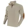 Sudadera de manga larga para hombre, estilo casual deportivo de moda vaquera occidental, con cuello alto acanalado jacquard, estilo otoño e invierno americano, estilo retro americano